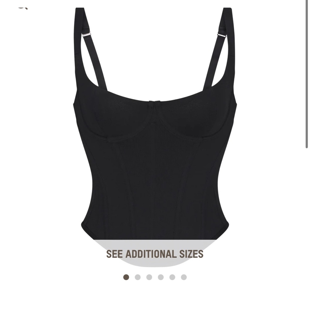 NWT Skims Cotton Corset Top SOOT